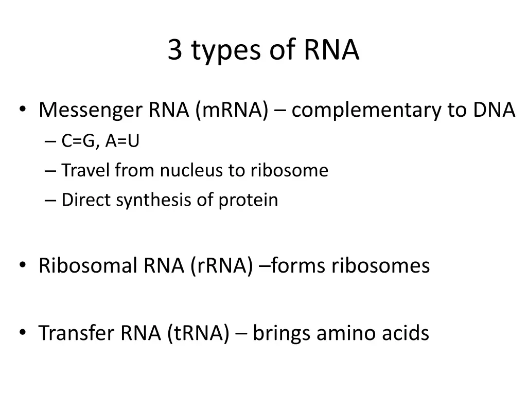 3 types of rna