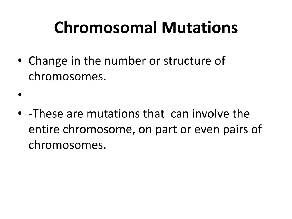 chromosomal mutations