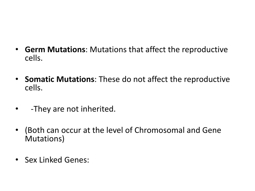 germ mutations mutations that affect