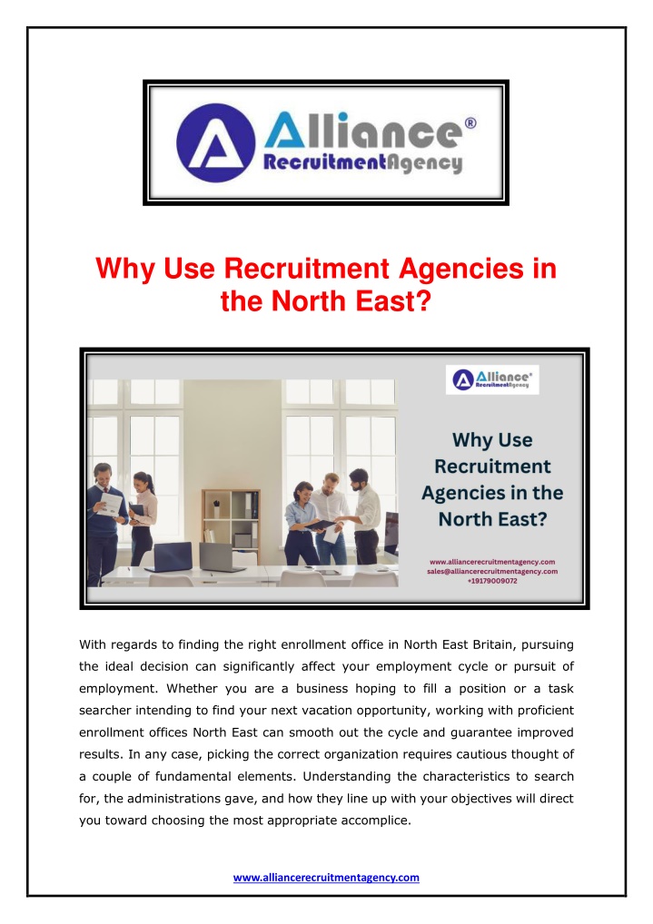 why use recruitment agencies in the north east