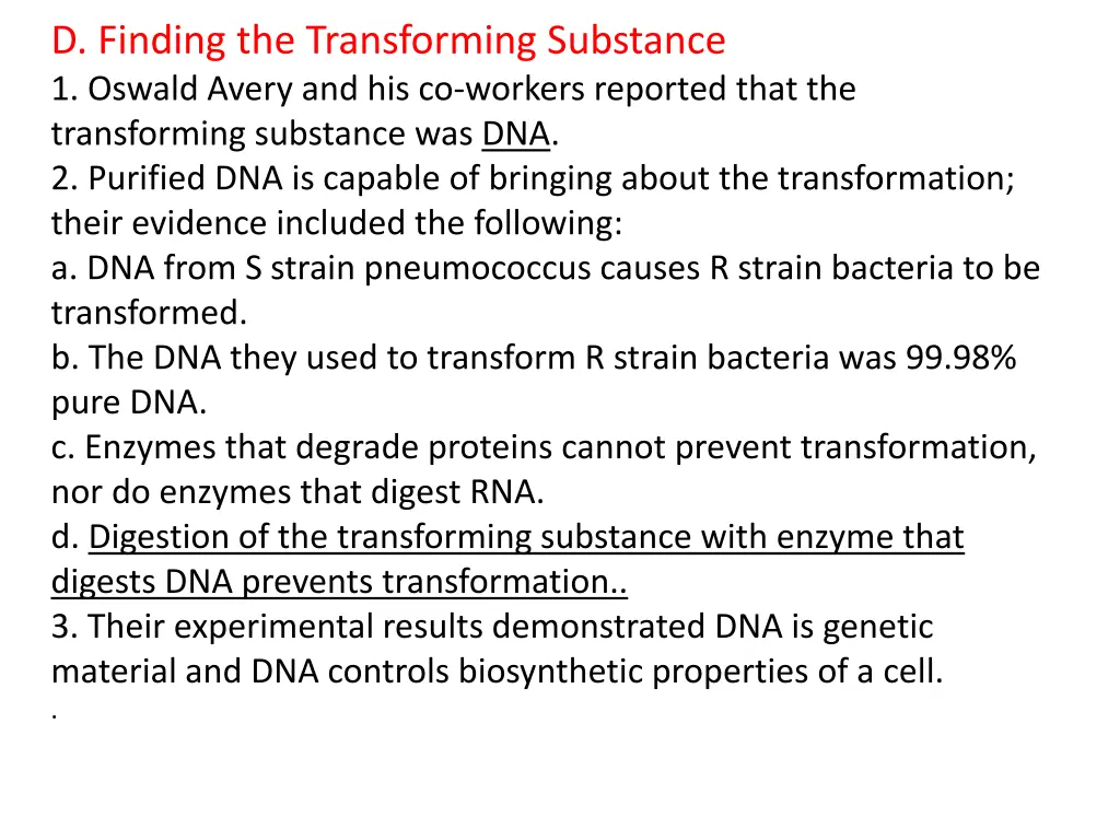 d finding the transforming substance 1 oswald