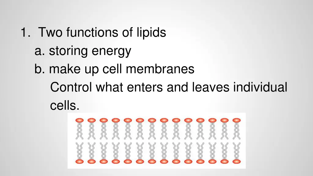 1 two functions of lipids a storing energy b make