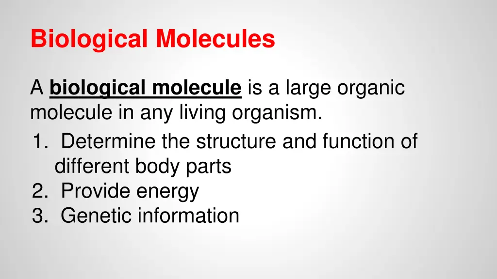 biological molecules