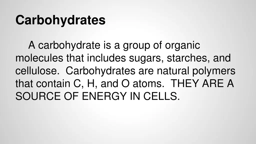 carbohydrates