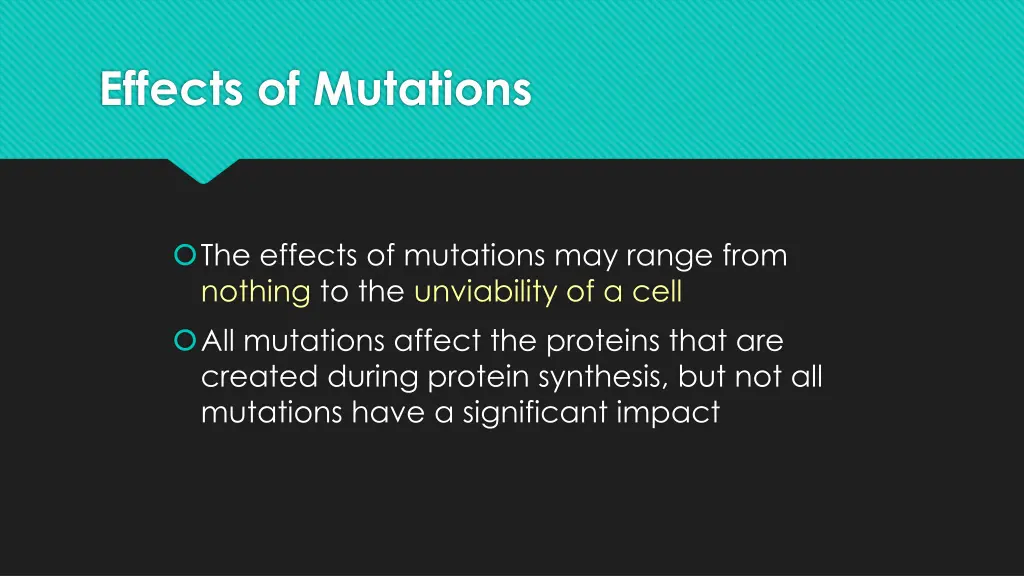 effects of mutations