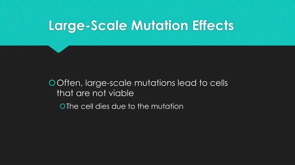 large scale mutation effects