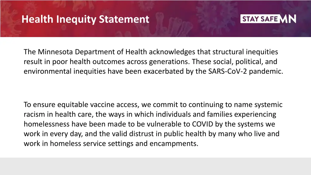 health inequity statement