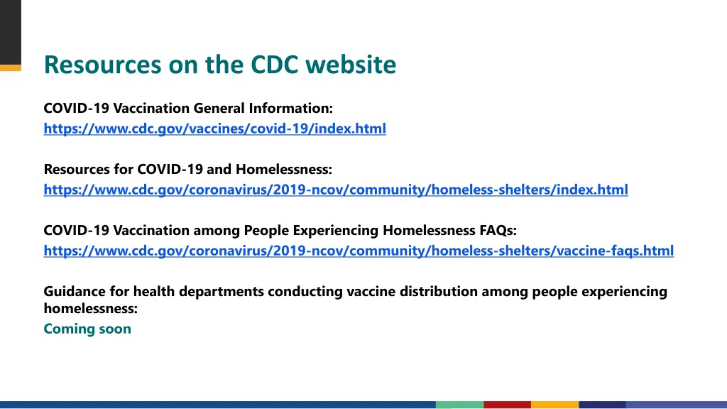 resources on the cdc website