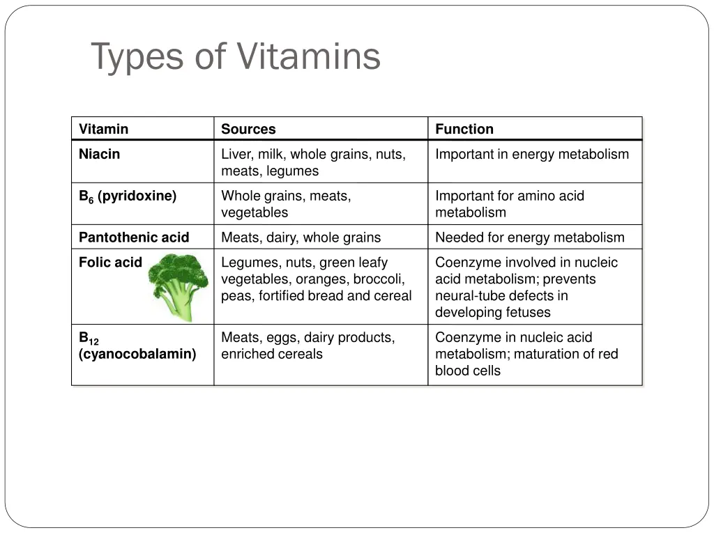 types of vitamins 1