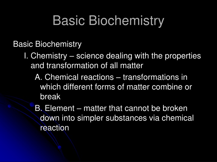 basic biochemistry