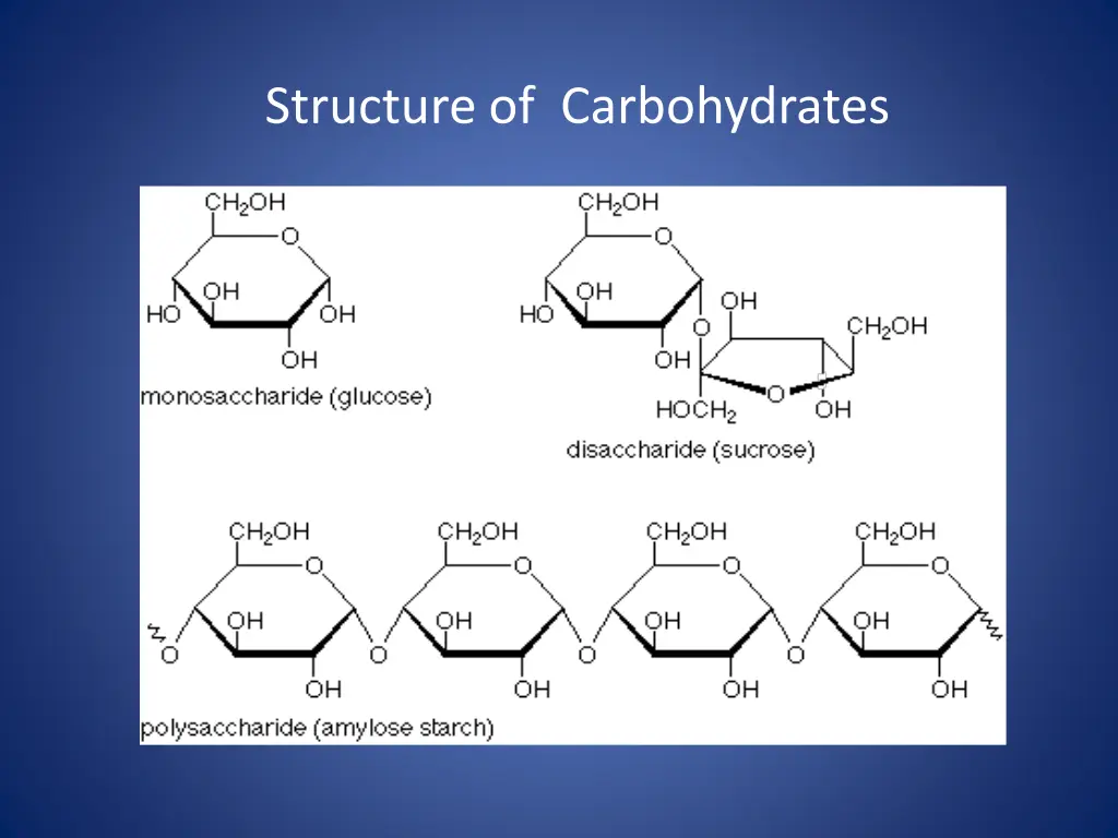 structure of carbohydrates