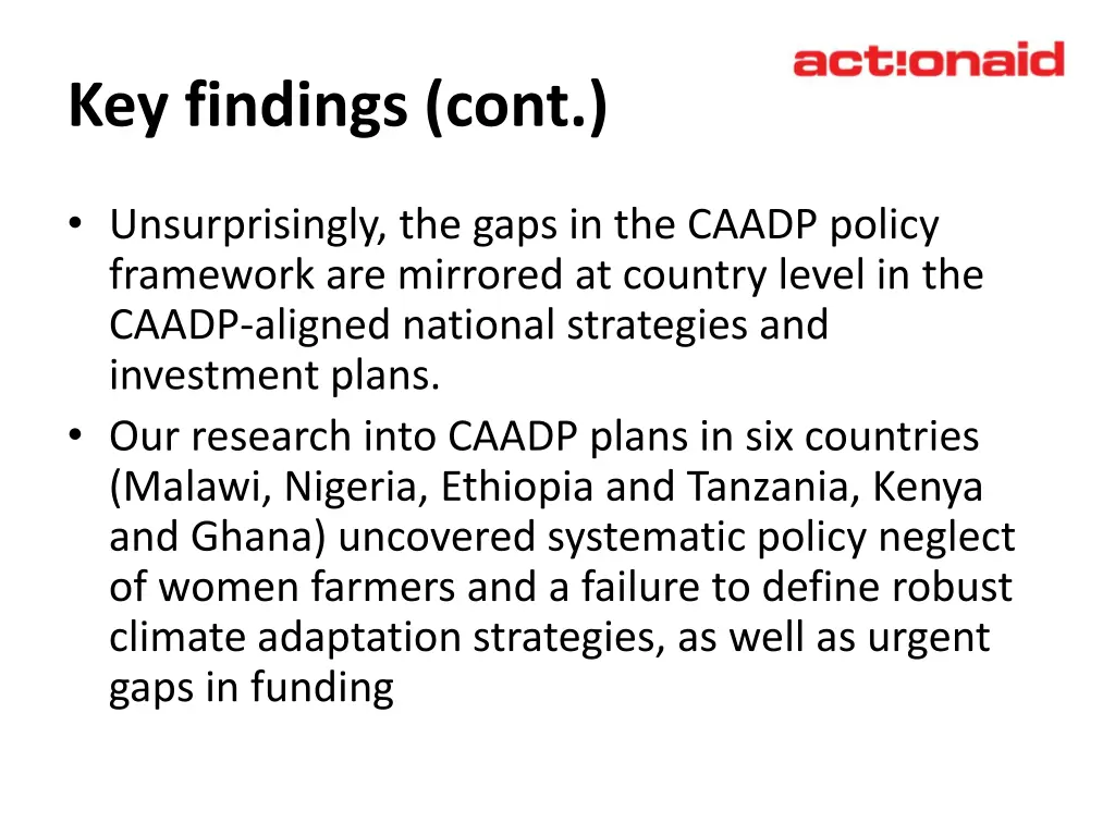 key findings cont