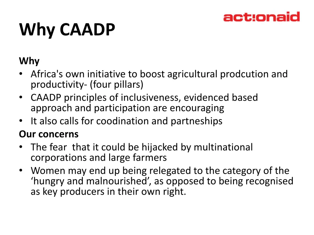 why caadp