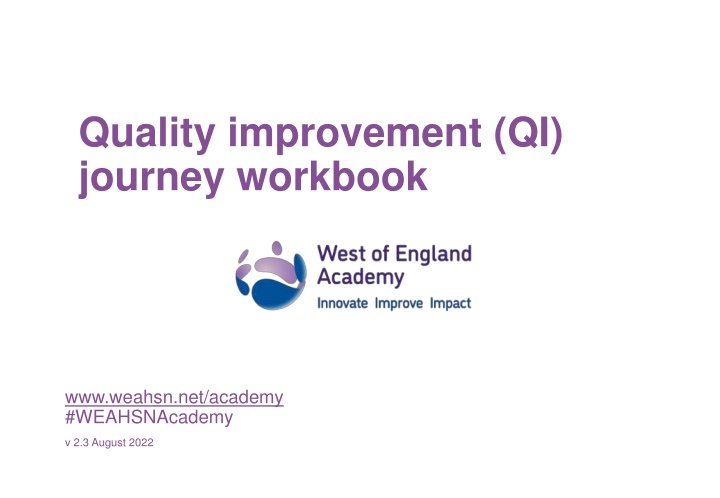 quality improvement qi journey workbook