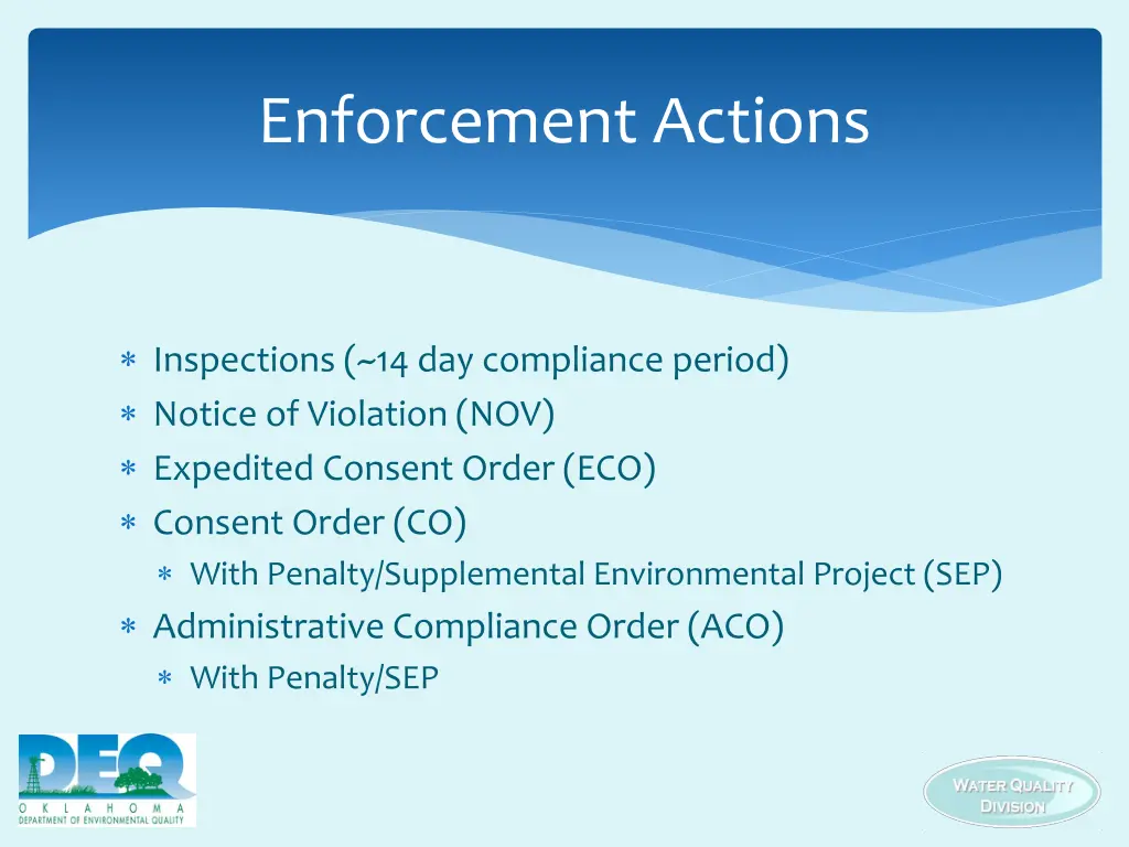 enforcement actions