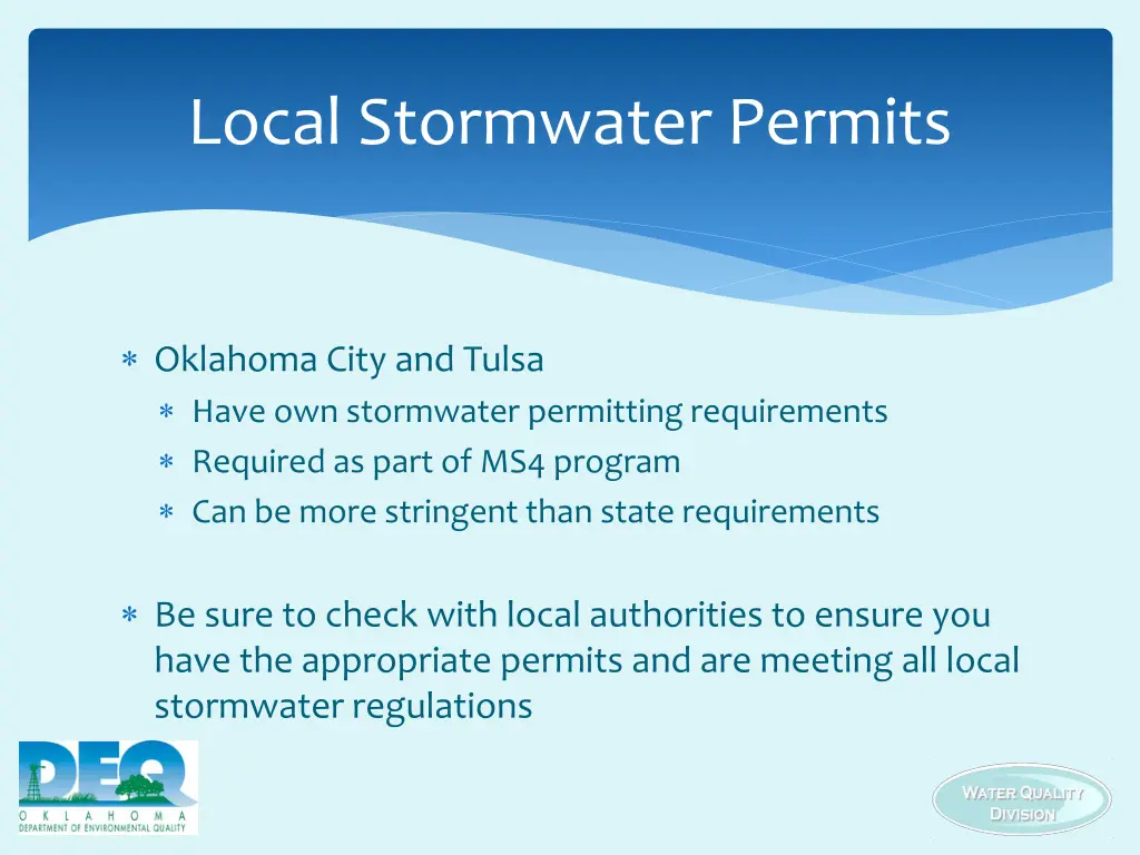 local stormwater permits