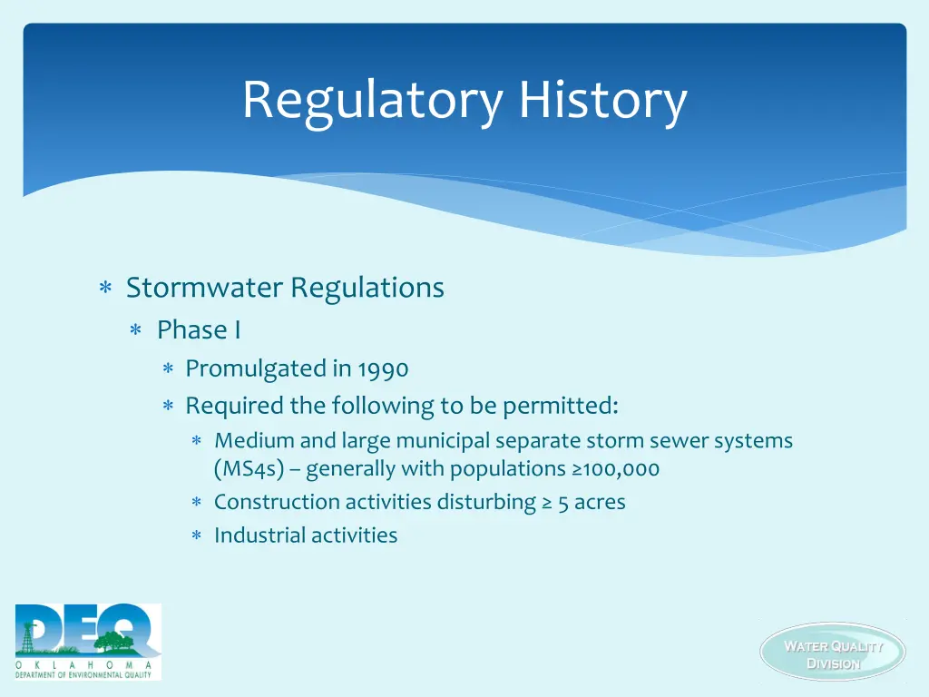 regulatory history 1