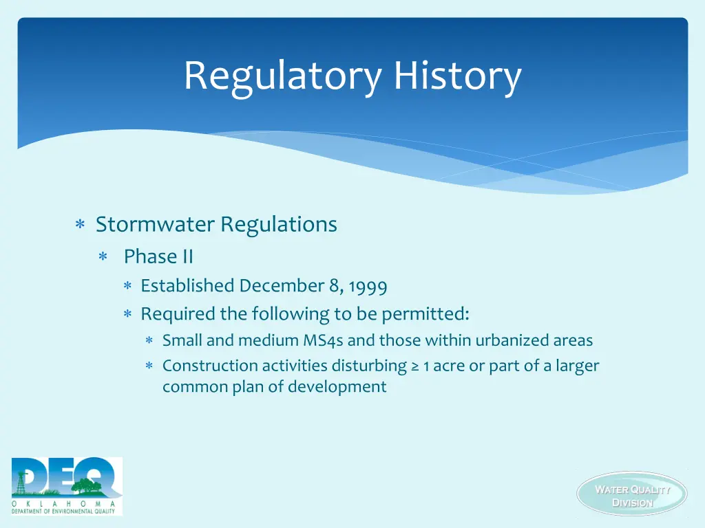 regulatory history 2