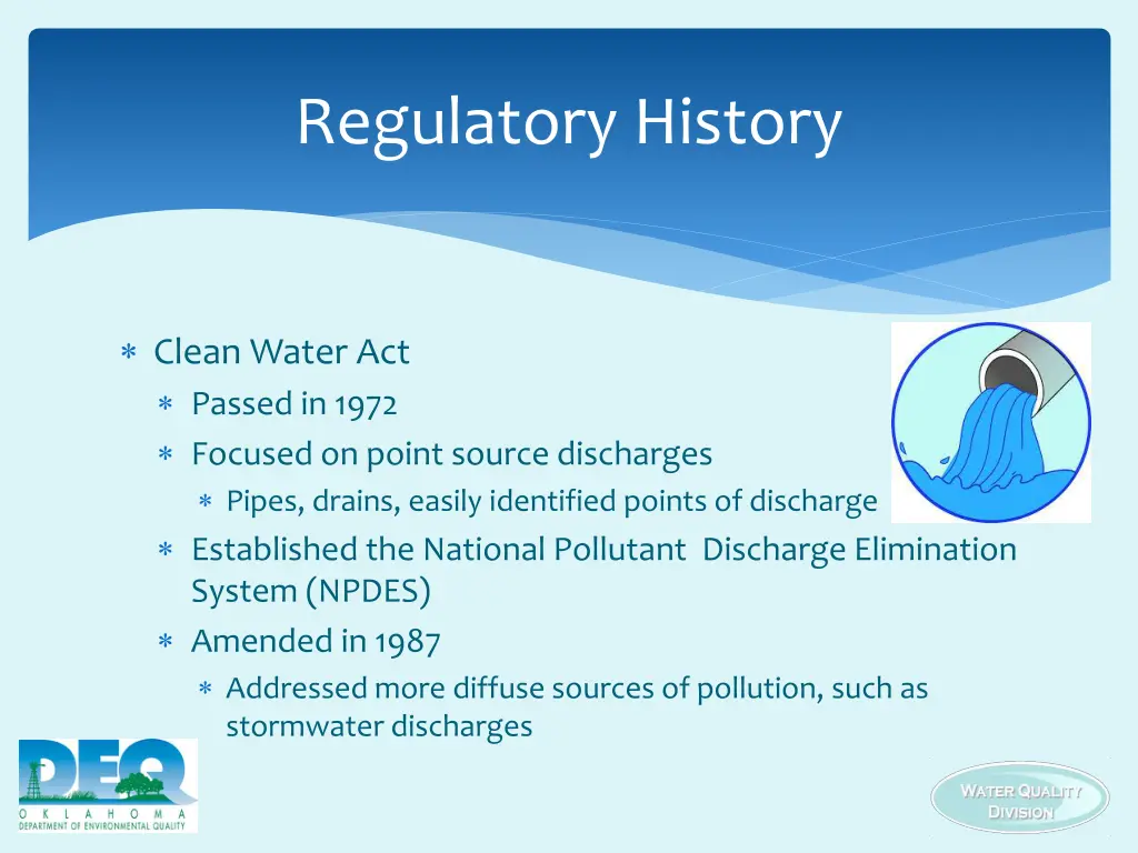 regulatory history