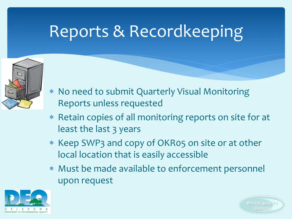 reports recordkeeping