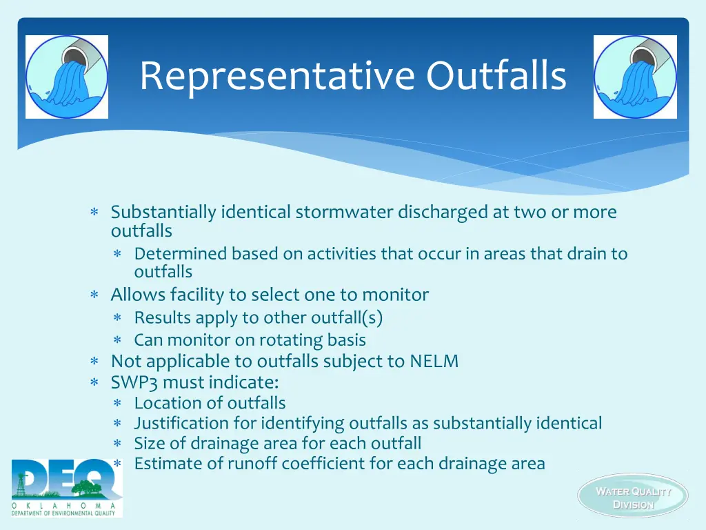 representative outfalls