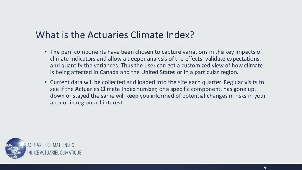 what is the actuaries climate index 1