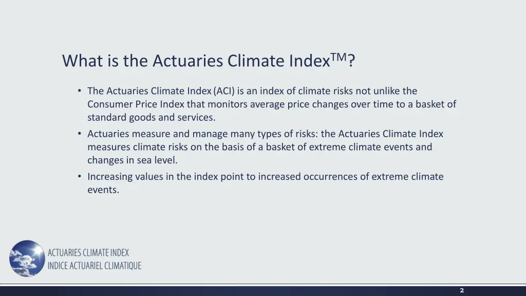 what is the actuaries climate index tm