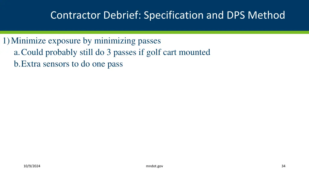 contractor debrief specification and dps method 8