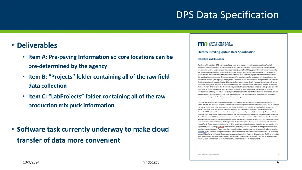 dps data specification 2