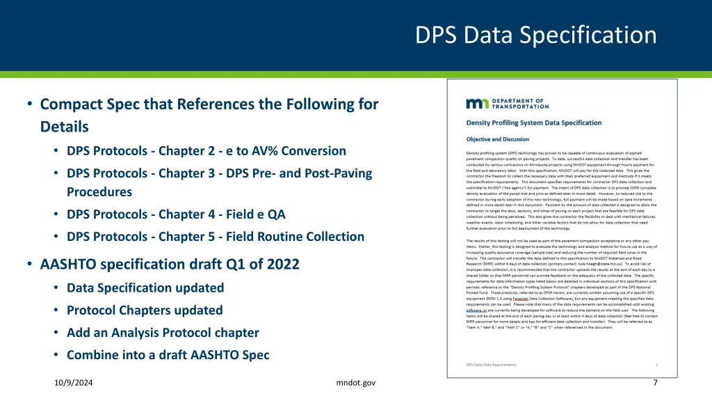 dps data specification 3