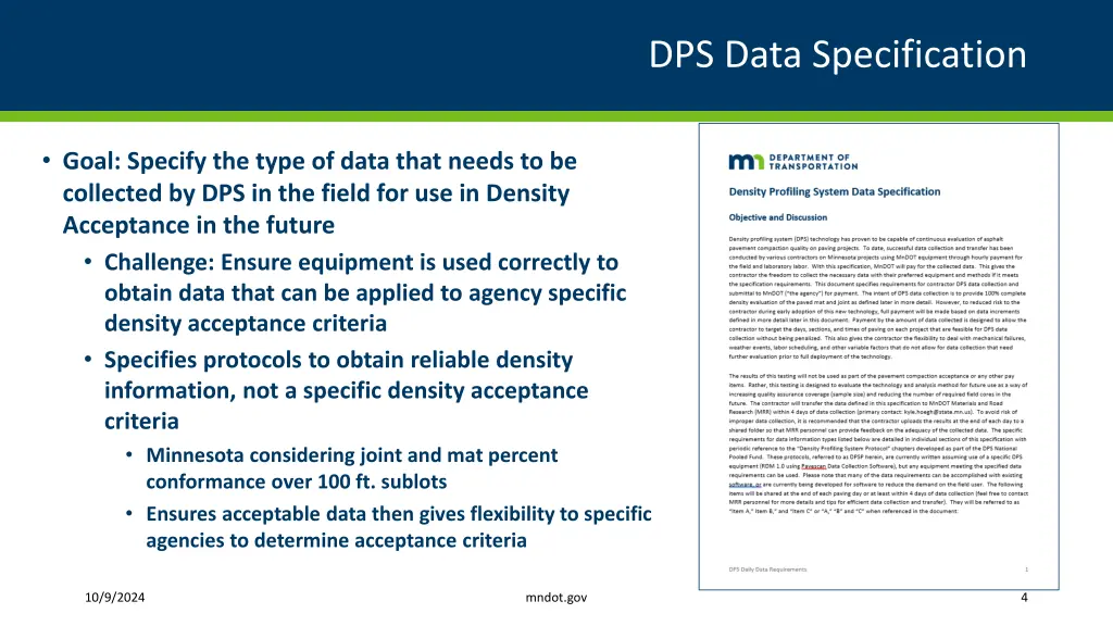 dps data specification