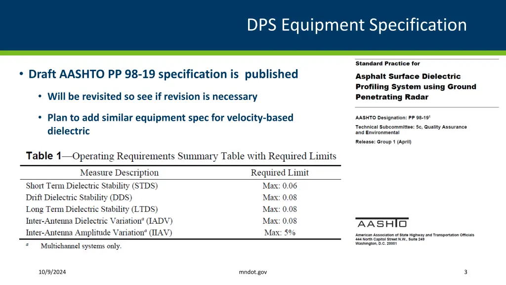 dps equipment specification 1