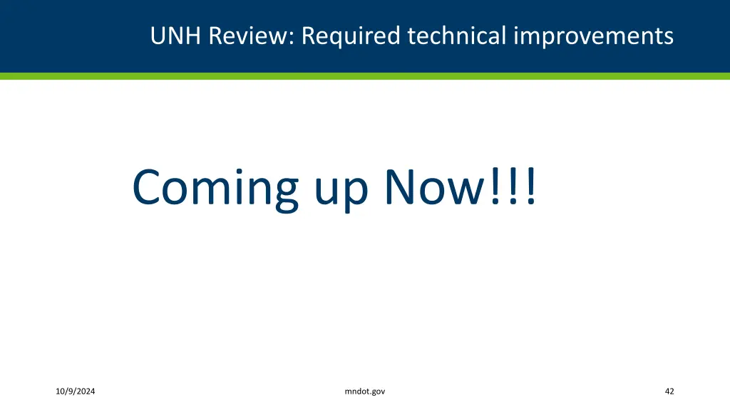 unh review required technical improvements