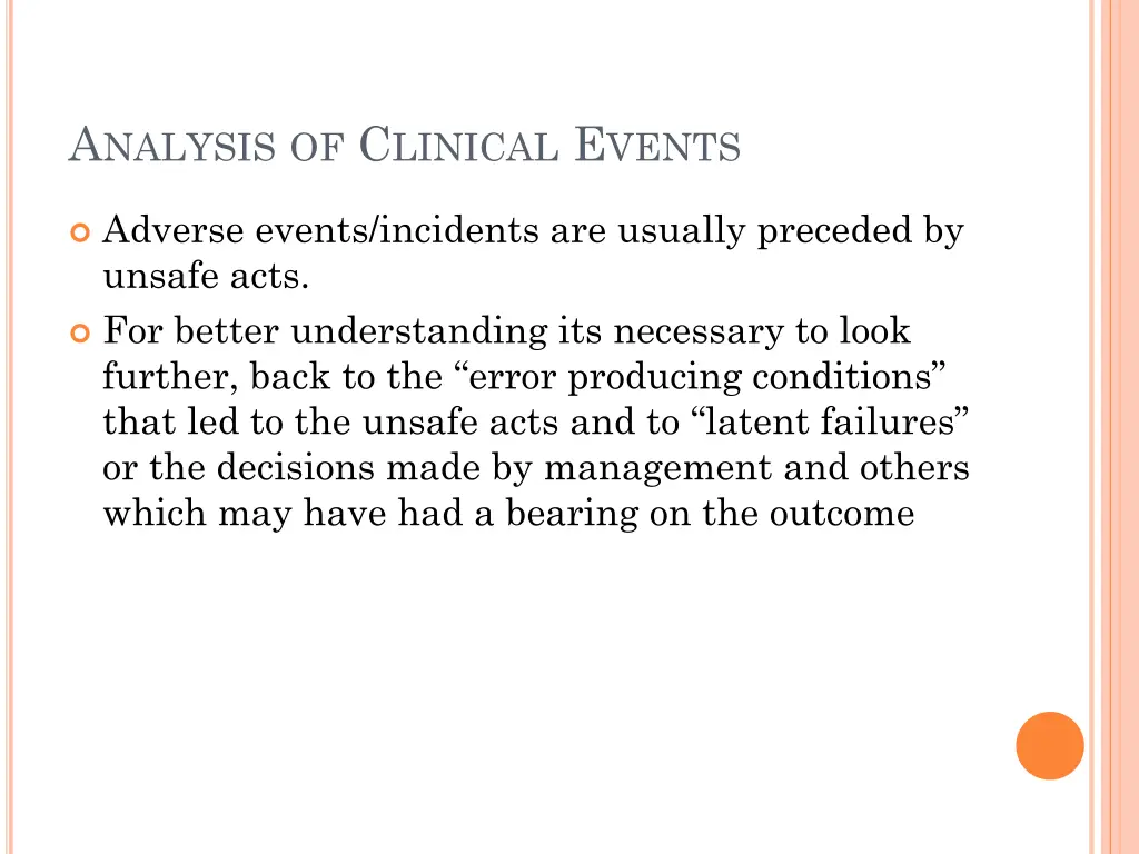 a nalysis of c linical e vents