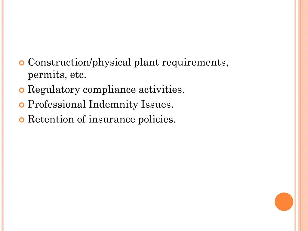 construction physical plant requirements permits