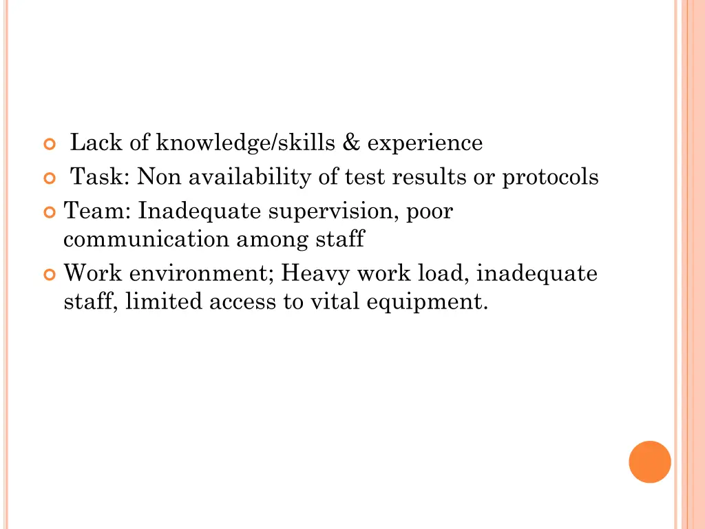 lack of knowledge skills experience task