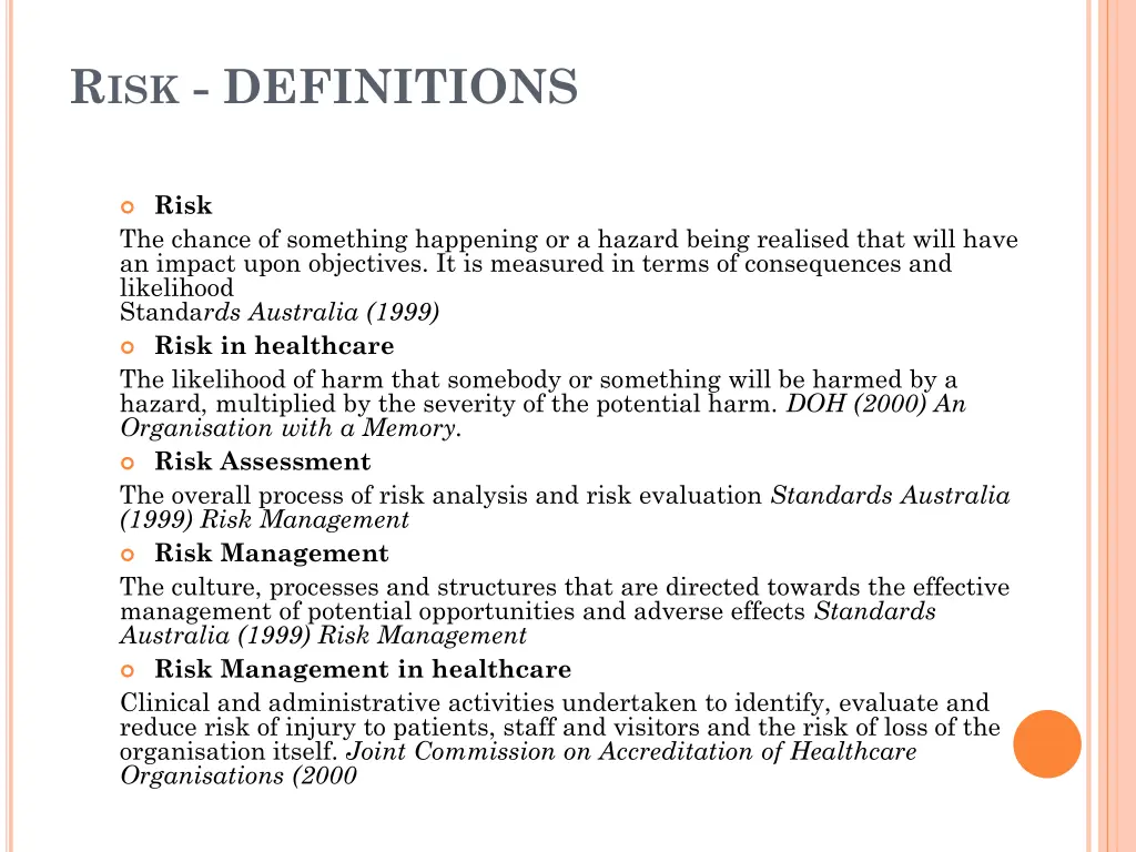 r isk definitions