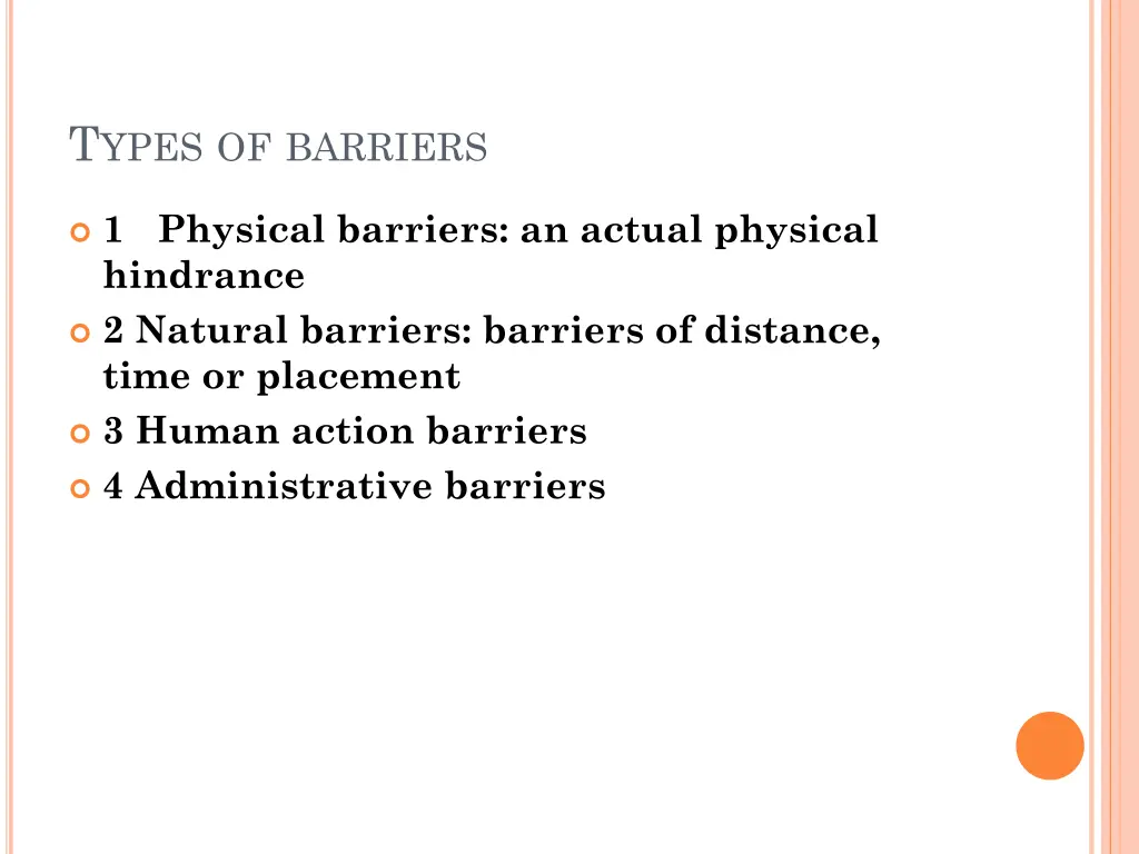 t ypes of barriers