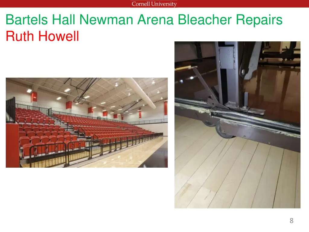 bartels hall newman arena bleacher repairs ruth