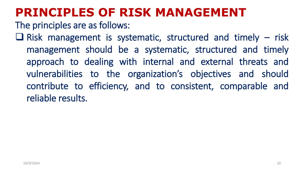 principles of risk management the the principles 3