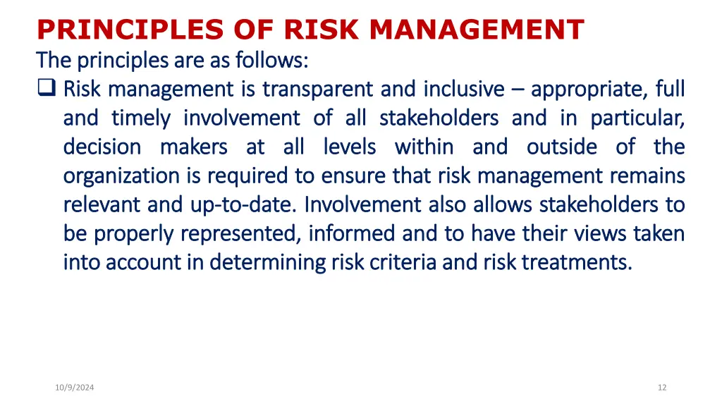 principles of risk management the the principles 5