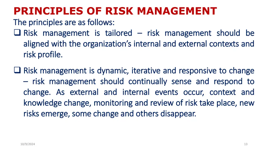 principles of risk management the the principles 6