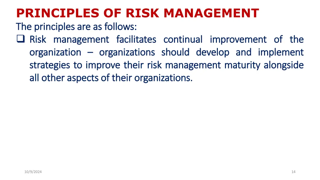 principles of risk management the the principles 7