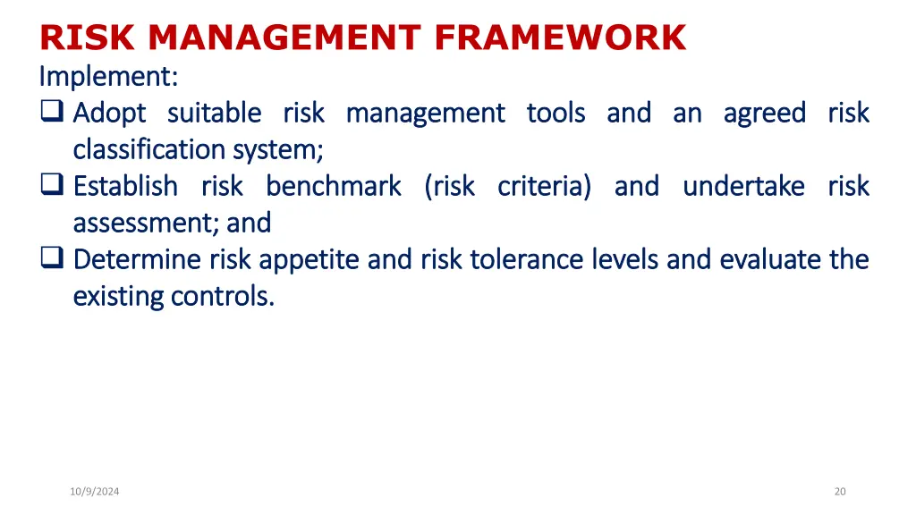 risk management framework implement implement