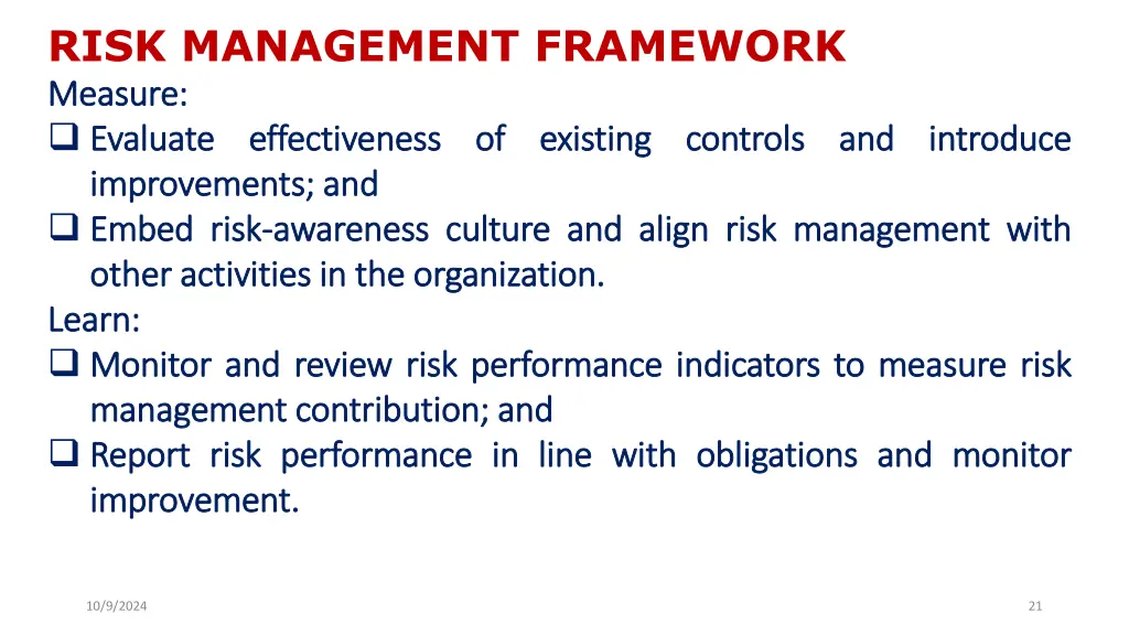 risk management framework measure measure