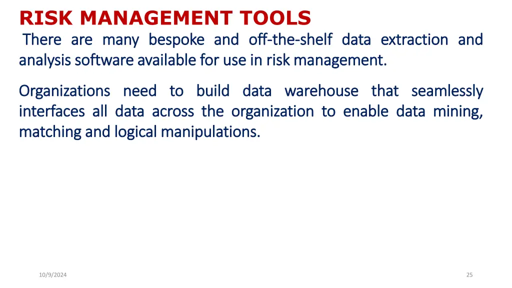 risk management tools there there are are many