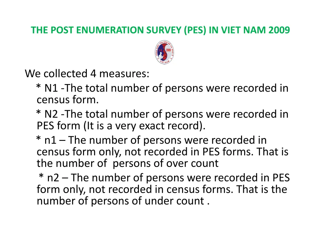 the post enumeration survey pes in viet nam 2009 3