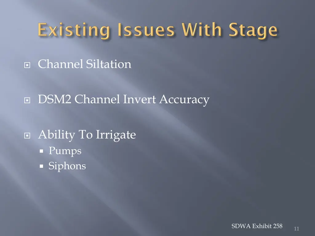 channel siltation