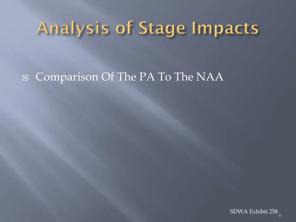 comparison of the pa to the naa