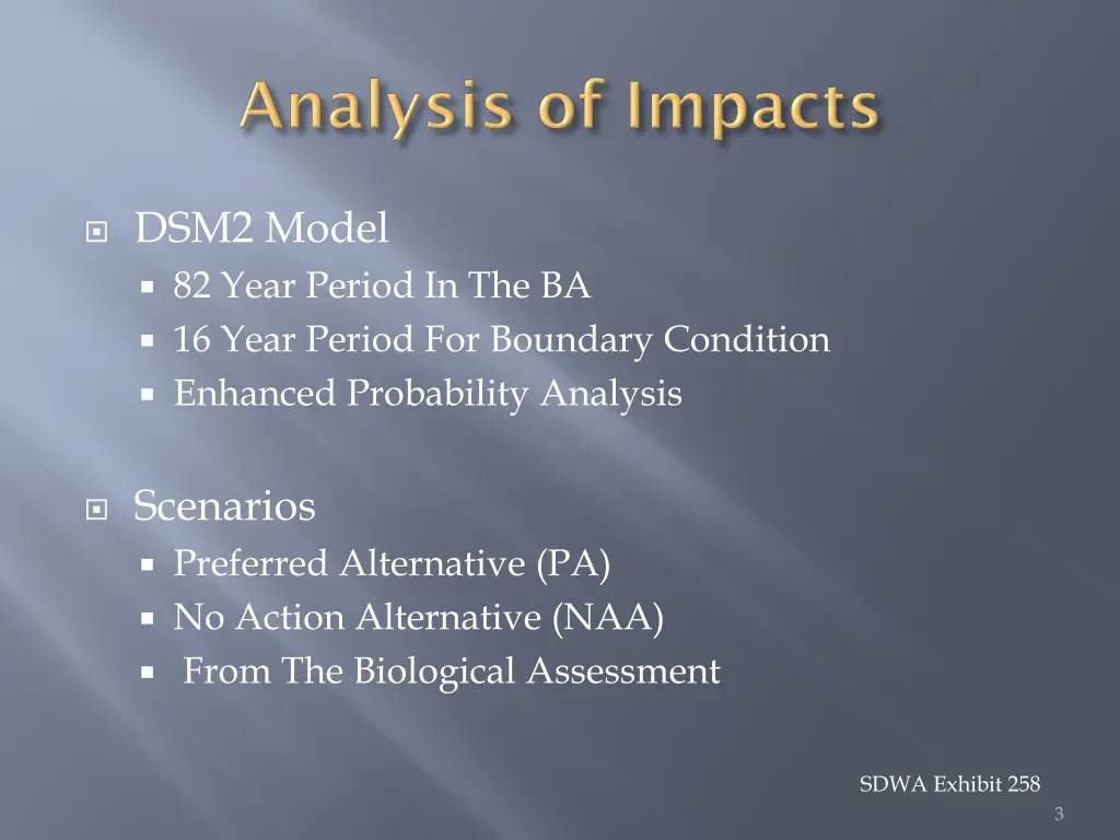 dsm2 model 82 year period in the ba 16 year